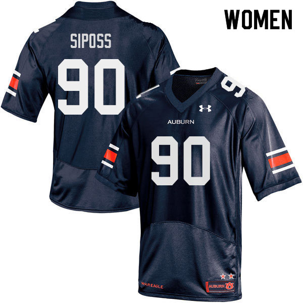 Women #90 Arryn Siposs Auburn Tigers College Football Jerseys Sale-Navy